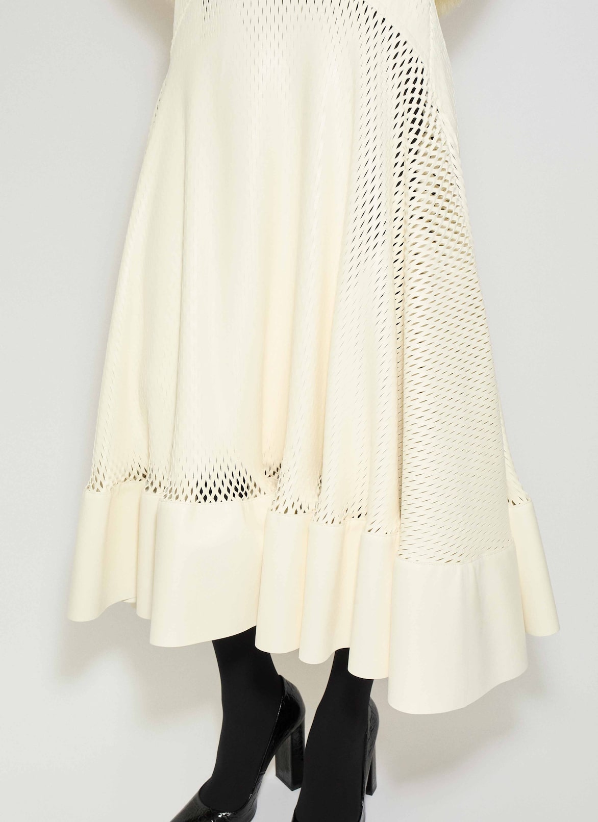 LAMBSKIN LEATHER FLARE SKIRT ALAÏA  LAMBSKIN LEATHER FLARE SKIRT